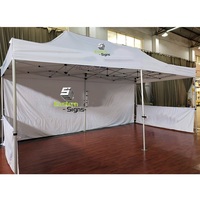 Tente à baldaquin pliable portable imprimée sur mesure Sac de transport en tissu Oxford imperméable et résistant aux UV pour événements en plein air Paroi latérale