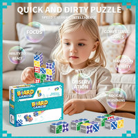 Jeu de société de puzzle en blocs pour la famille - Jouet éducatif de reconnaissance visuelle pour enfants et adultes de 5 à 7 ans en plastique ABS
