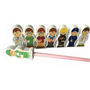 Personalized Full-<b>Color</b> Printed Rubber Eraser TPR Material Ink Type for <b>Pencil</b> Top Featuring Animal and Bag Patterns - Product Image 1