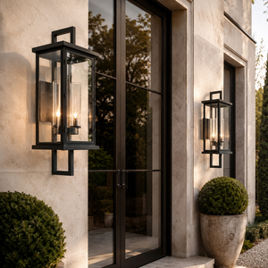 Black Metal Clear Glass Outdoor <b>Wall</b> Sconce Vintage Exterior <b>Wall</b> Lamp For Villa Porch Entrance Hotel Corridor Outdoor <b>Lighting</b> - Product Image 5