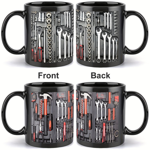 Tasse en grès céramique artisanale à motif d'outils de réparation, écologique, non toxique, couleur personnalisée, cadeau d'<span class=keywords><strong>anniversaire</strong></span> pour le père - Product Image 1