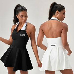 LVD191 gaun tenis olahraga punggung terbuka, Rok Golf bersirkulasi kerah lipat ringan untuk wanita - Product Image 4