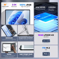 Ordinateur portable Intel 16 pouces 2.5K écran tactile windows11 Business Tablet PC avec clavier magnétique PogoPin Logo personnalisé russe