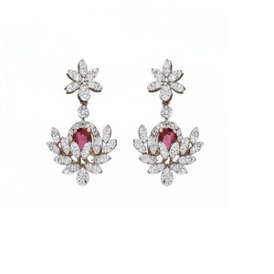 Ensemble de collier en rubis haut de gamme avec diamants étincelants en or jaune, bijoux fins faits à la main pour les événements spéciaux - Product Image 2