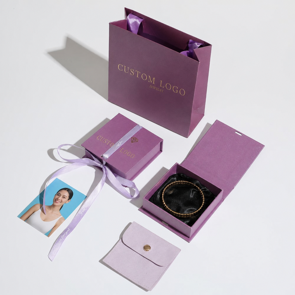 Personalized C2S Paper Gift Boxes Set with Ribbon Custom Logo Jewelry ...