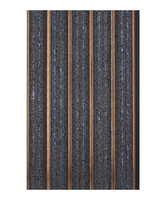 Panneau mural PS personnalisé pour décoration intérieure, imperméable, résistant à l'humidité, en PVC, moderne, à lattes de charbon, pour appartement et bureau