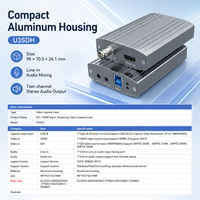 Tarjeta Capturadora de Video U3SDH SDI HDMI USB 3.0 1080P 60Hz, Transmisión en Vivo, Grabador SMPTE con Entrada de Audio para Cámara, Grabación en Vivo