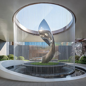 Fontana a Cascata Lineare a Colori per Esterni con Effetto Pioggia e Acqua Corrente - Product Image 2