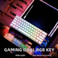 Nouveau clavier mécanique filaire pour jeux, 61 touches, rétroéclairage LED RVB, USB, design ergonomique, multi-touches, ambidextre, pour ordinateur de bureau