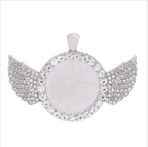 Cadeaux de fête des mères 2023 cercles de mode aile d'<span class=keywords><strong>ange</strong></span> ovale <span class=keywords><strong>camée</strong></span> Cabochon cristal pendentif Base pour bijoux photo - Product Image 2