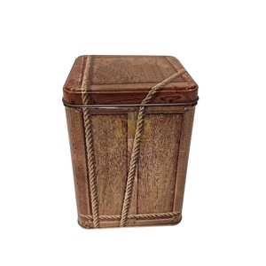 Patrones de textura de grano de madera de bosque natural, caja de almacenamiento de hierbas Art Deco, contenedor cuadrado de té Medicinal hermético rectangular - Product Image 4