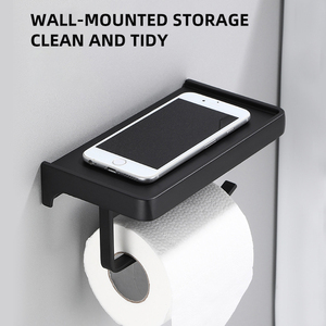 Sanga Fashion New Aluminium Wall Mounted Metal Bathroom Roll Tissue Storage Rack Toilet <b>Paper</b> <b>Holder</b> With Storage - Product Image 2
