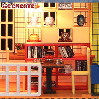 IIECREATE Maison miniature artisanale unique en bois écologique à l'échelle 1:24 pour puzzle 3D, kits de bricolage pour adultes