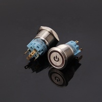   Interrupteur à bouton-poussoir marche/arrêt en acier inoxydable ou chromé CE, 19 mm