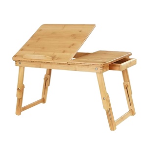 Escritorio pequeño en la cama, escritorio de ordenador, cama plegable de bambú, vajilla, mesa perezosa, puede levantar, mesa de aprendizaje de dormitorio de madera maciza - Product Image 1
