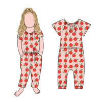 Usine directement vente à bas prix personnalisé filles barboteuse sur jambes et pull à manches courtes ensemble de vêtements pour enfants pour enfants