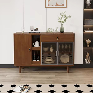 New modern minimalist living room/dining room <b>storage</b> <b>sideboard</b>, solid wood multi-functional <b>storage</b> cabinet, large capacity - Product Image 3
