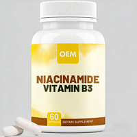 Capsules de Niacinamide de Haute Pureté Personnalisées, Vitamine B3, 60 Comprimés, Complément Nutritionnel pour Adultes pour une Peau Saine