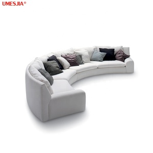 Sofá de sala de estar de tela de ocio italiano, moderno, semicircular, combinación de sofá seccional Ben - Product Image 5