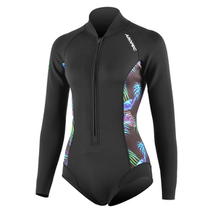 Traje de neopreno Anti-UV para mujer de fabricante profesional Aropec, diseño serigrafiado, cremallera frontal, buceo impermeable - Product Image 1