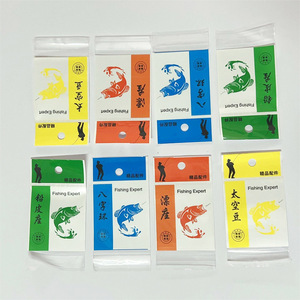 Tùy chỉnh thẻ tiêu đề giấy bóng kính tự dính rõ ràng <span class=keywords><strong>OPP</strong></span> nhựa Poly Dây Kéo Túi cho Móc Câu Cá tự dính đóng gói - Product Image 5