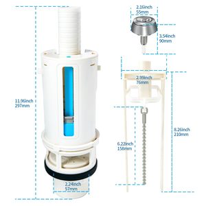2 Inch ABS Water Saving Eco-Friendly Toilet Flush Valve Replacement <b>Kit</b> Dual Flush Repair Part for One Piece Toilet Chain Rubber - Product Image 4