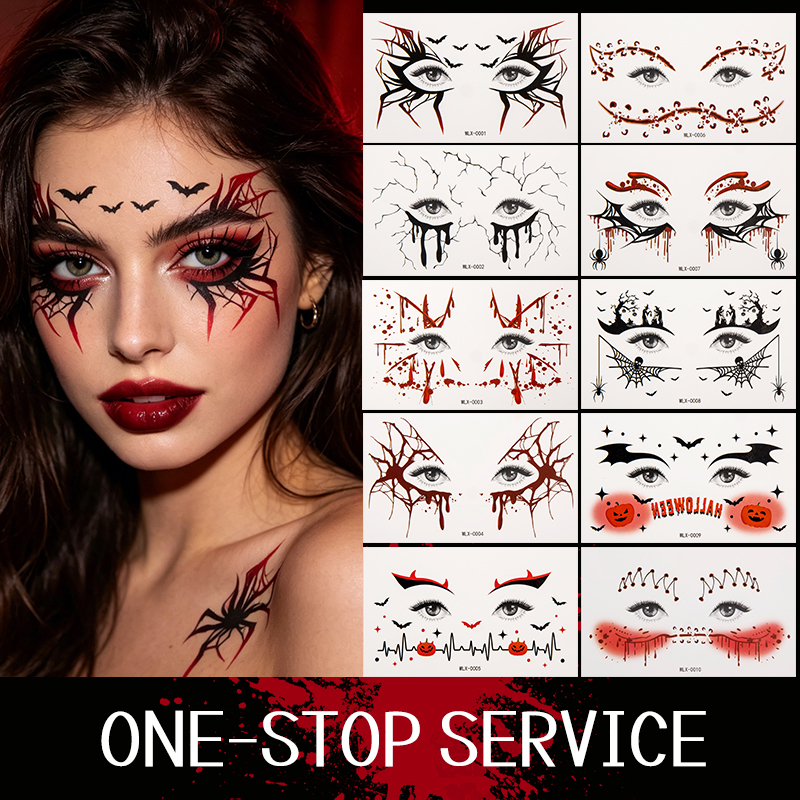 84 Pegatinas De Tatuaje Temporal De Arañas Y Murciélagos – Tattoos De Halloween Realistas Y Resistentes Al Agua Para Disfraces