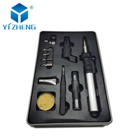 Kit de fer à souder au gaz portable 4 en 1, pistolet à air chaud sans fil réglable avec poignée pistolet, réchaud à gaz en aluminium et laiton