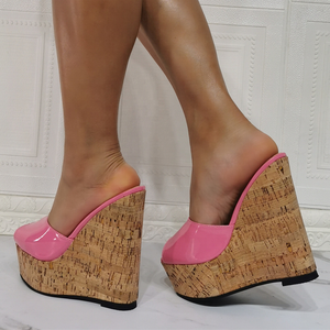 Cute Summer Shoes Wedge Slippers Peep Toe Slip-on Working Outdoor Platform Pumps Waterproof Dress Shoes Slides <b>Sandals</b> - Product Image 3