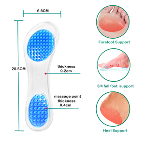 <span class=keywords><strong>Plantillas</strong></span> Ortopédicas de Gel Antideslizantes para Mujer, Soporte de Arco de 3/4 de Longitud, Amortiguación Metatarsiana con Masaje, para Zapatos de Tacón Alto - Product Image 5