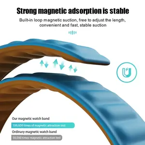 CAOWTAN 20mm 22mm <span class=keywords><strong>Bracelet</strong></span> <span class=keywords><strong>pour</strong></span> Samsung <span class=keywords><strong>Galaxy</strong></span> <span class=keywords><strong>Watch</strong></span> 6 5 4 Gear S3 <span class=keywords><strong>Active2</strong></span> <span class=keywords><strong>Bracelet</strong></span> magnétique <span class=keywords><strong>en</strong></span> <span class=keywords><strong>Silicone</strong></span> classique 43mm 40 47mm universel - Product Image 5