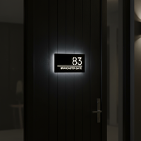Letrero Luminoso LED para Número de Casa, Placa de Dirección Impermeable con Energía Solar/Batería y Texto Personalizado para Entrada de Villa o Apartamento