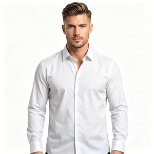 Camisa <span class=keywords><strong>de</strong></span> <span class=keywords><strong>Vestir</strong></span> Blanca <span class=keywords><strong>para</strong></span> <span class=keywords><strong>Hombre</strong></span>, Resistente a las Arrugas, <span class=keywords><strong>de</strong></span> Secado Rápido, Transpirable, Corte Entallado, <span class=keywords><strong>para</strong></span> Oficina, Eventos Formales - Product Image 1