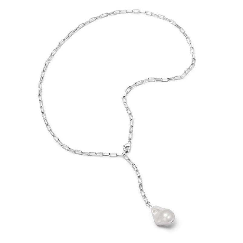 เปลือกหอยประดับมุกบาโรกสีเงิน