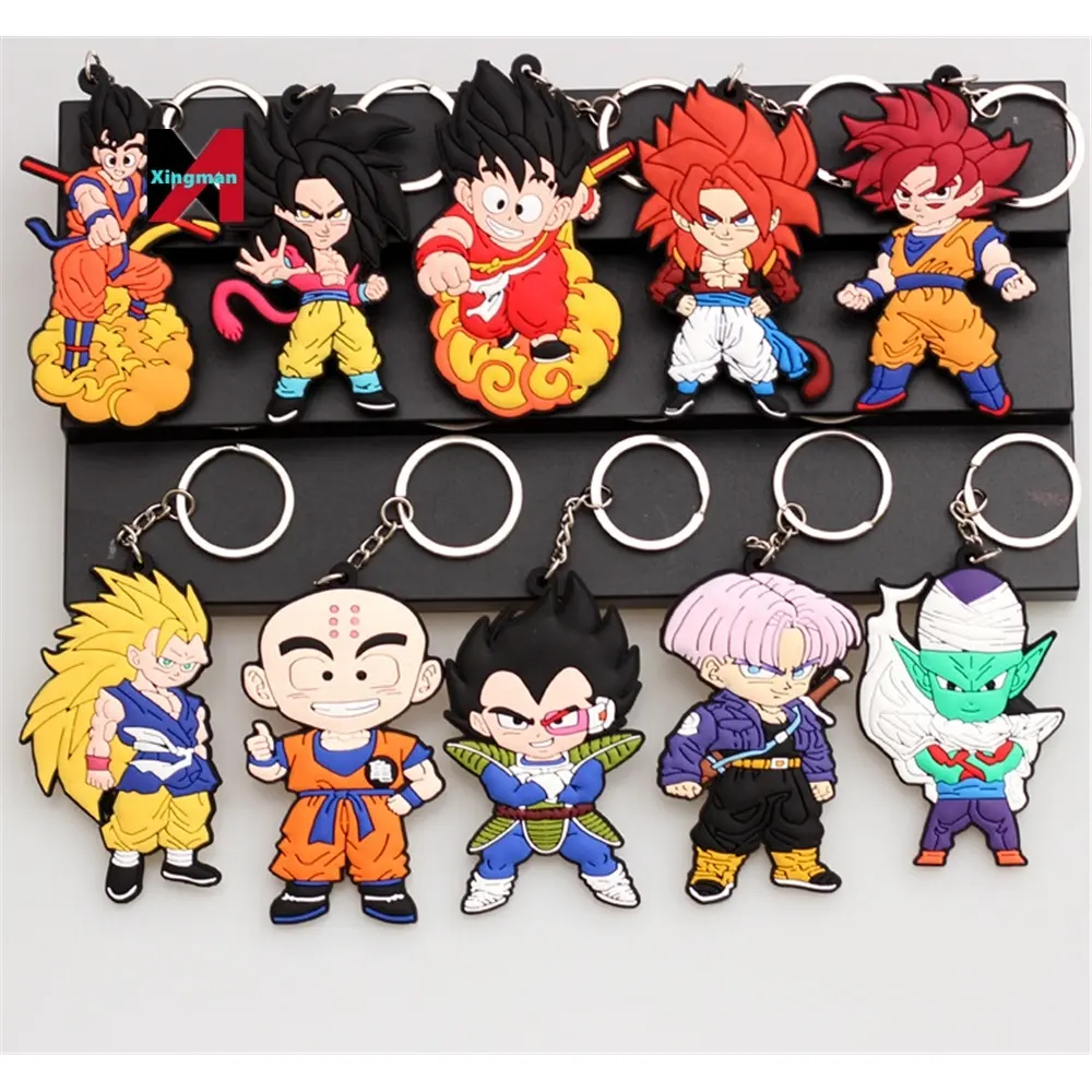 XM Venta caliente Balls Z Saiyan Vegeta Soft dragoned a Ball Goku Pvc Llavero