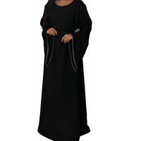 Nouvelle Robe Longue Ample à Manches Longues avec Chaîne et Poignets Décoratifs pour Femme, Style Musulman Amincissant, Toutes Saisons