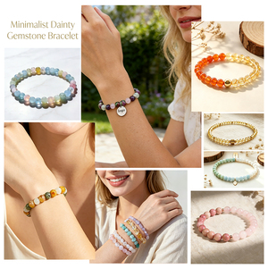 Newest Natural Rainbow Morganite Multicolor Gemstone Colorful Crystal Beaded Adjustable <b>Stretch</b> <b>Bracelet</b> High-quality Unisex - Product Image 1