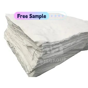 Potongan kain serba guna kain pembersih putih tekstil pembungkus limbah seprai digunakan kain katun dari Pakistan