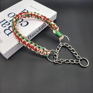 Dickes Handgefertigtes Geflochtenes Hundehalsband für Mittelgroße bis Große Hunde 34-44cm Farbenfrohes Design Saisonale Nutzung Anpassbares Haustierhalsband - Product Image 3