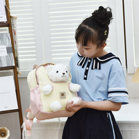 Nouveauté : Sac à dos scolaire pour enfants, mignon, motif ours de dessin animé, petit sac de maternelle tendance pour filles