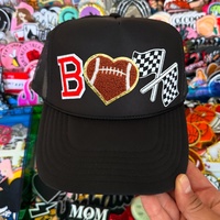 Écusson de broderie avec logo d'équipe de football personnalisé Écusson d'insigne d'applique de broderie en chenille pour vêtements, chapeaux, casquettes de sport de baseball