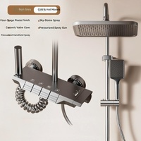 Ensemble de douche moderne personnalisable en alliage d'aluminium poli avec poignée unique, pommeau de douche carré à jet de pluie mural en ABS