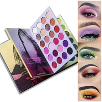 Palette de fards à paupières artistiques en gros 8 couleurs de poudre minérale polyvalentes finition mate/scintillante imperméable 380g maquillage de peau foncée