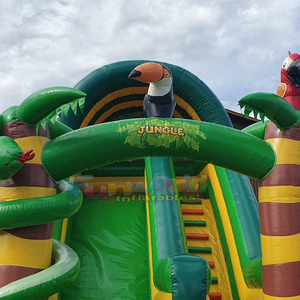 Tobogán inflable para niños, castillo inflable para fiestas al aire libre, castillo inflable para saltar, tobogán inflable de jungla. - Product Image 6