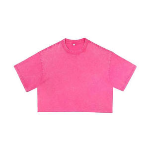 Top corto Retro para mujer, Camiseta de algodón de manga corta ajustada sólida, ropa de calle suave, deporte informal con función antibolitas - Product Image 6