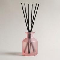 Diffuseur de parfum en verre rose sans BPA de 130 ml avec bâtonnets, étiquette privée, diffuseur d'huiles essentielles pour la maison, garantie de 12 mois