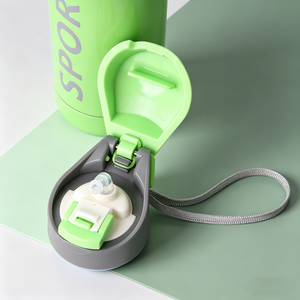 Bouteille d'eau isotherme sportive en acier inoxydable de 350 ml, écologique, pour garder l'eau froide et chaude, portable, avec paille - Product Image 6