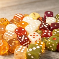 Dés de jeu durables à remplir d'encre, à bords lisses, motif marbré, ensemble d'accessoires TRPG