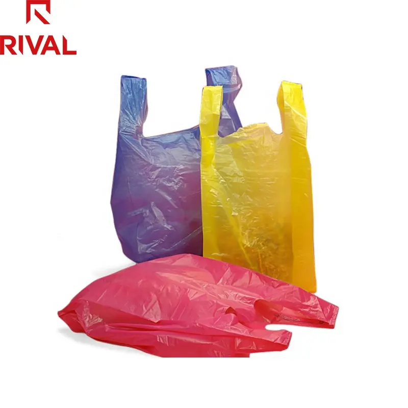 Bolsa de polietileno desechable de plástico, bolsa de polietileno de alta densidad para compras, venta al por menor de supermercado