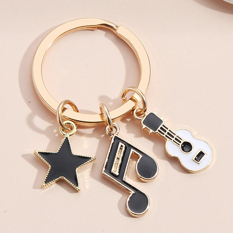 Funny Musical Keychain Instrument Violin Guitar Score Piano